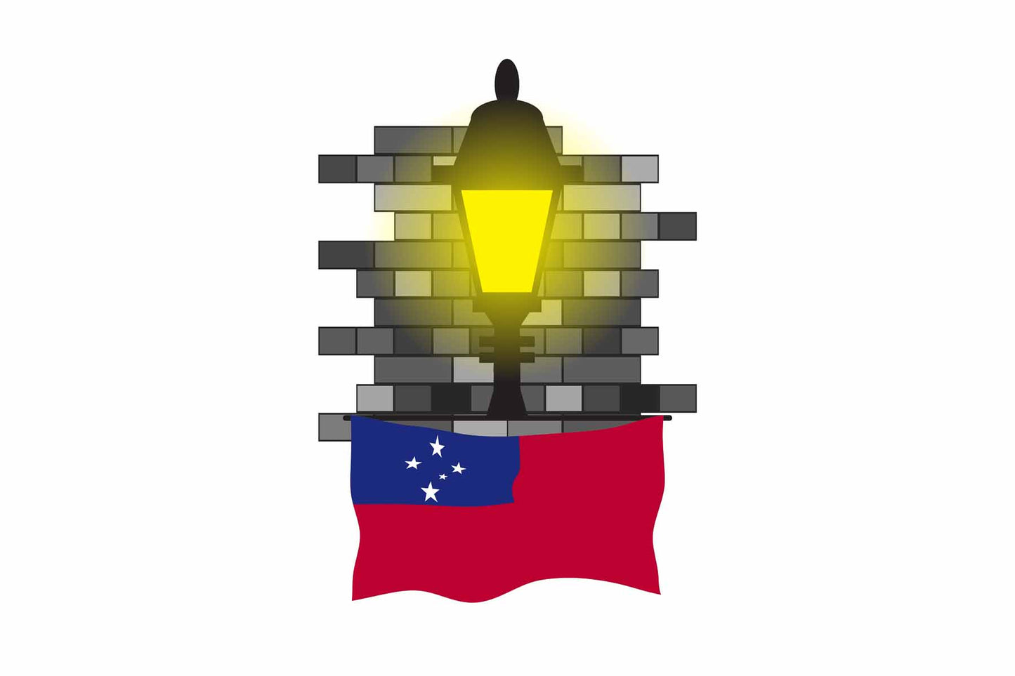 Samoa Street Lamp Bricks Fridge Magnet