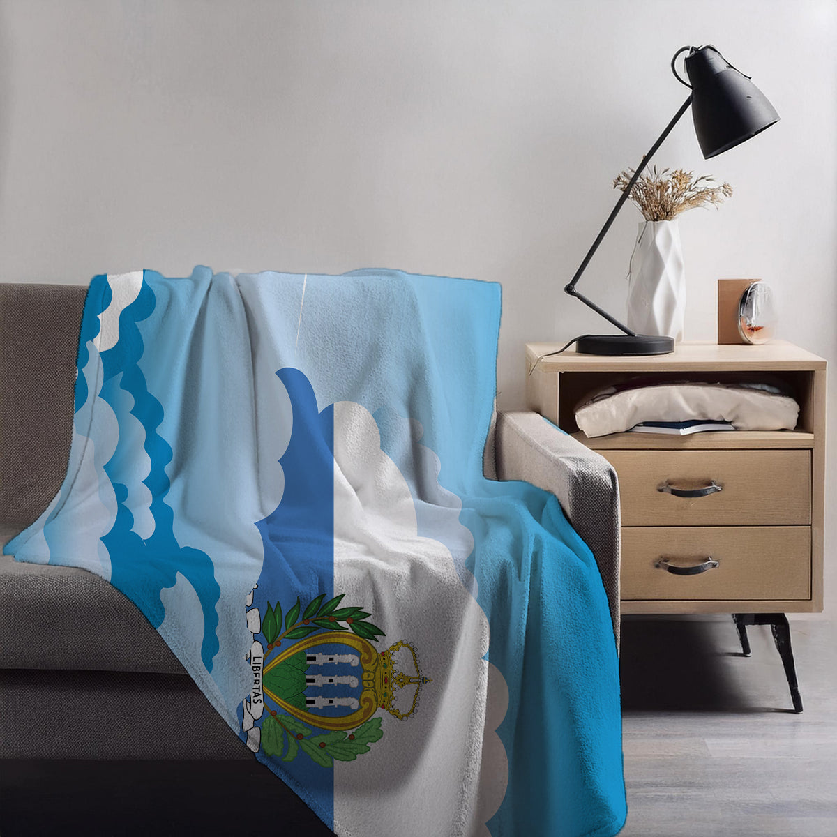 San Marino Day Clouds Blankets & Throws | Soft Premium Blankets | City Posters Plus