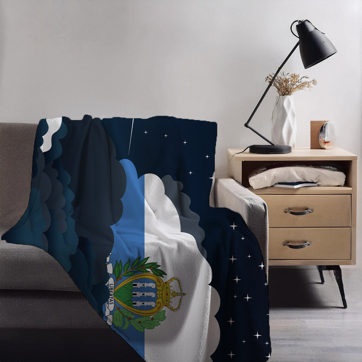 San Marino Night Clouds Blankets & Throws | Premium Soft Blankets | City Posters Plus