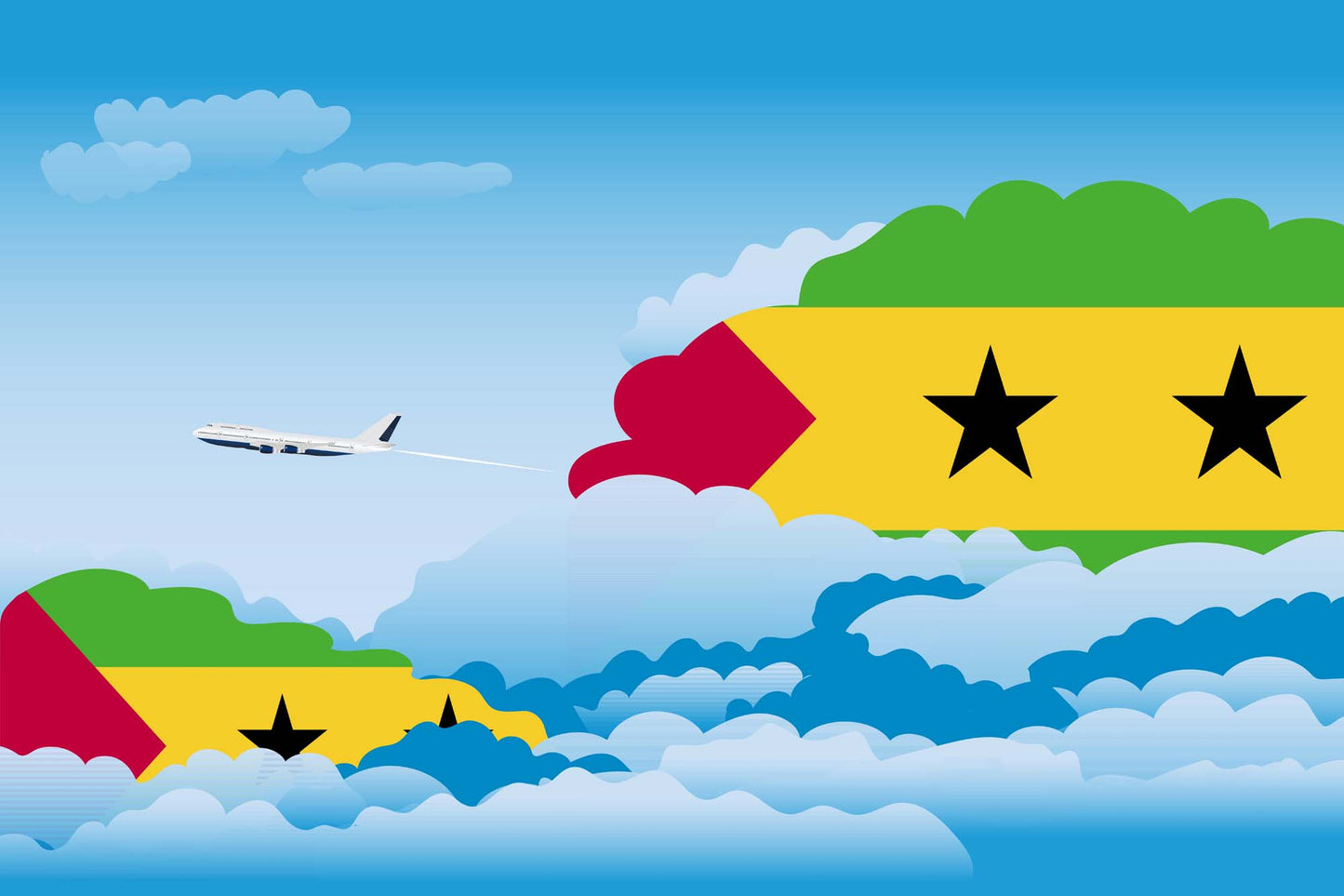 Sao Tome Case and Principe Day Clouds Blankets & Throws | Soft Premium Blankets | City Posters Plus