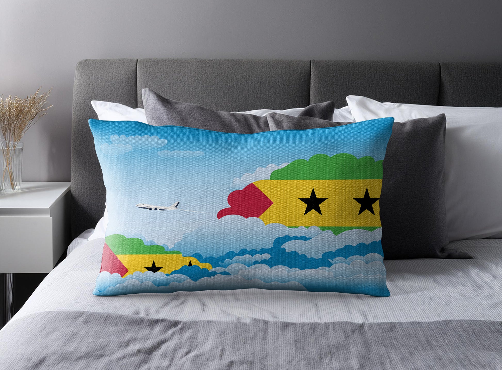 Sao Tome Case and Principe Day Clouds Pillow Case and Pillow Throw