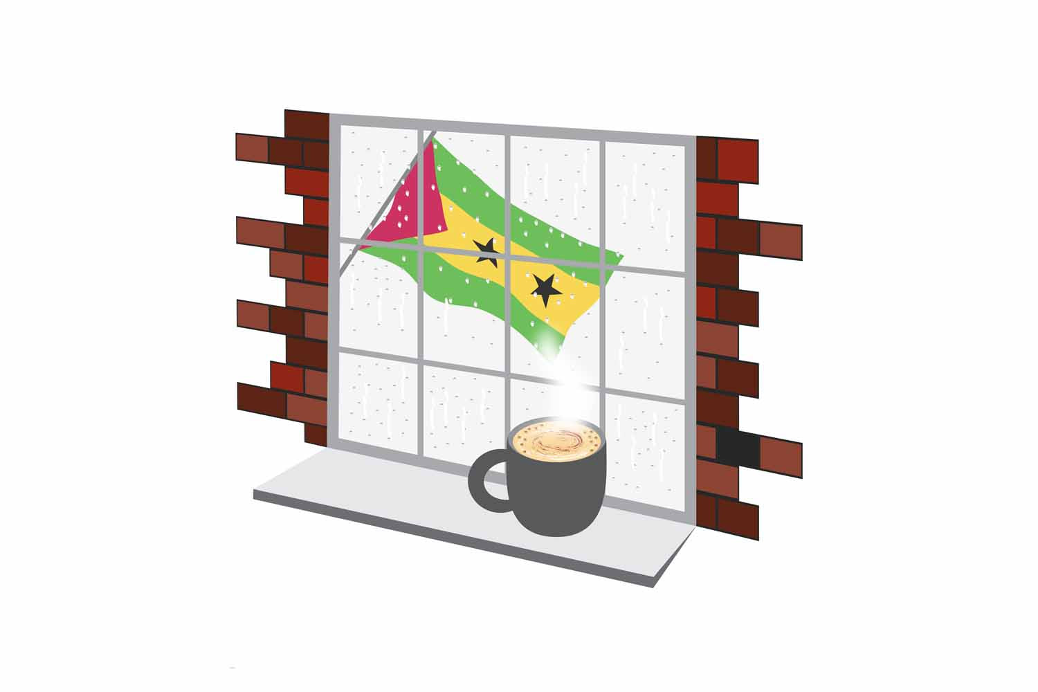 Sao Tome and Principe Coffee Rain Window Sticker