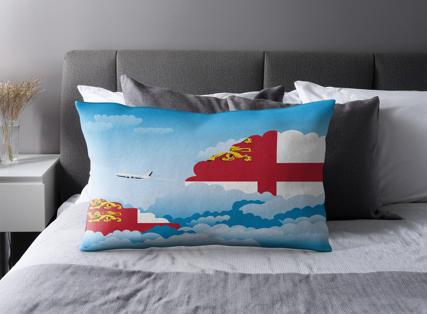 Sark World Airplane Day Clouds Square & Rectangle Pillow Cases | Aviation Decorative Pillow Covers