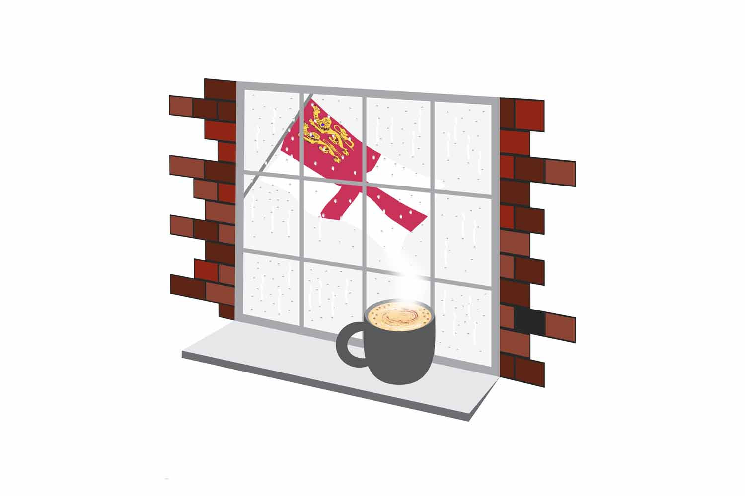 Sark Coffee Rain Window Fridge Magnet