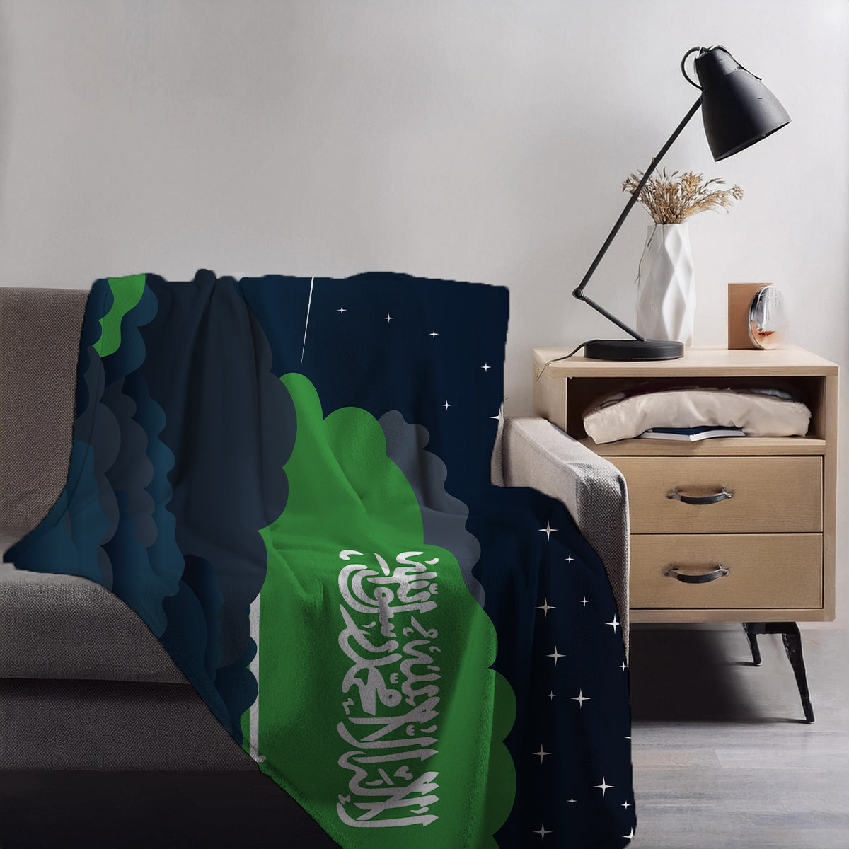 Saudi Arabia Night Clouds Blankets & Throws | Premium Soft Blankets | City Posters Plus