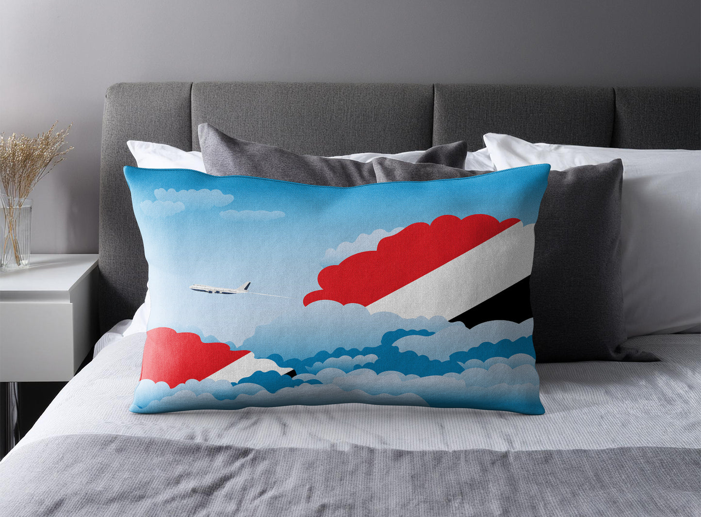Sealand Principality of World Airplane Day Clouds Square & Rectangle Pillow Cases | Aviation Decorative Pillow Covers