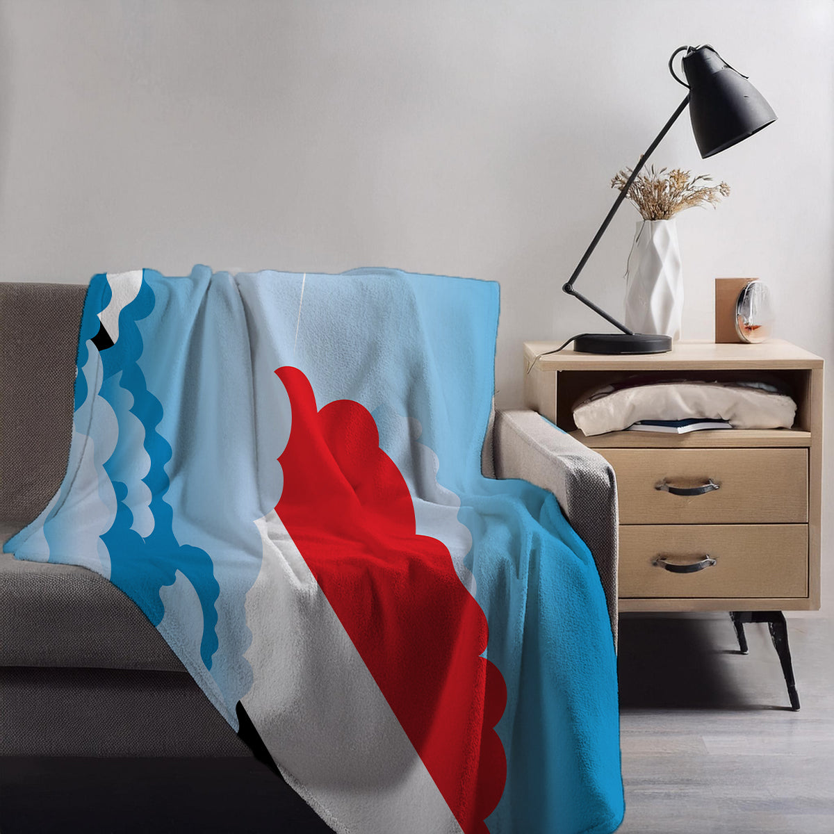 Sealand Principality of Day Clouds Blankets & Throws | Soft Premium Blankets | City Posters Plus