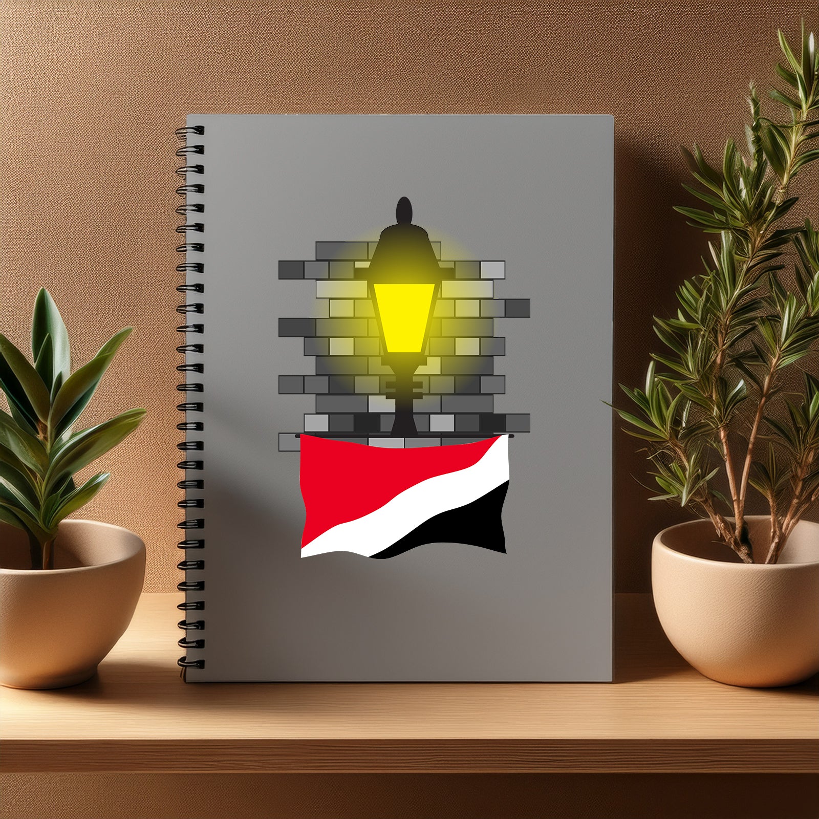 Sealand Principality of  Street Lamp Bricks Notebook