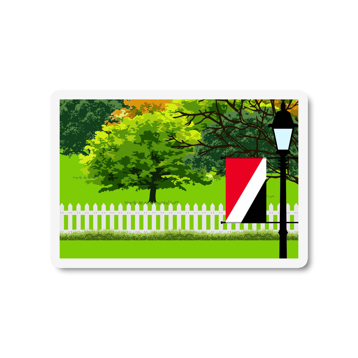 Sealand Principality of Trees and Street Lamp Sticker