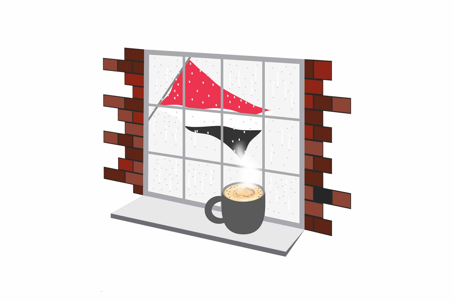 Sealand Principality of Coffee Rain Window Fridge Magnet