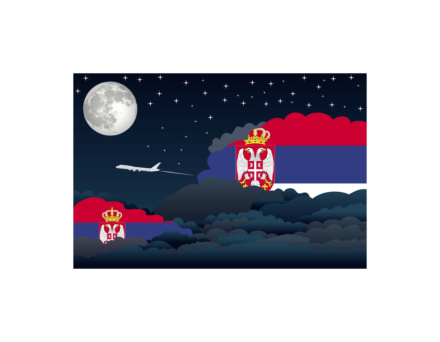 Serbia Night Clouds Blankets & Throws | Premium Soft Blankets | City Posters Plus