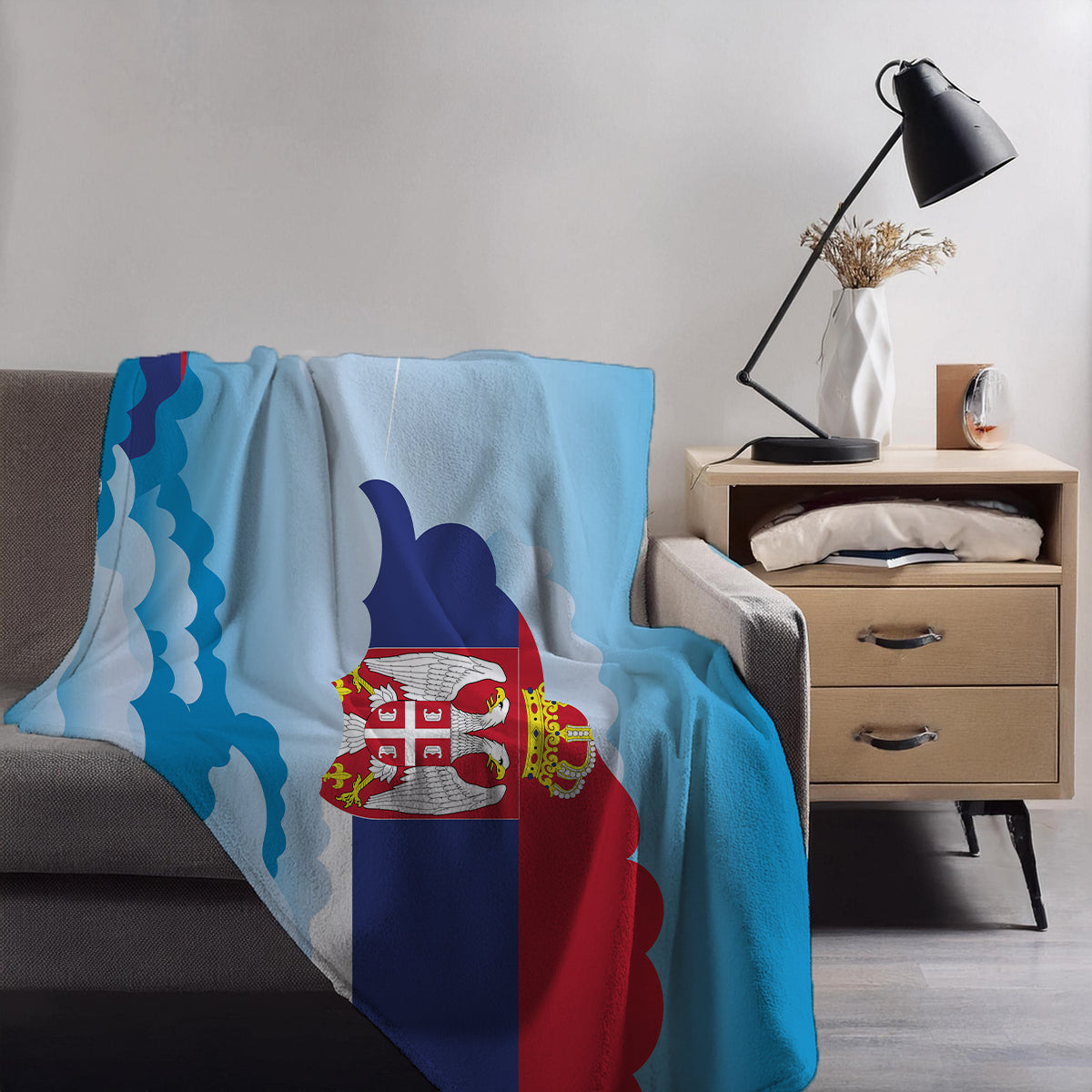 Serbia Day Clouds Blankets & Throws | Soft Premium Blankets | City Posters Plus