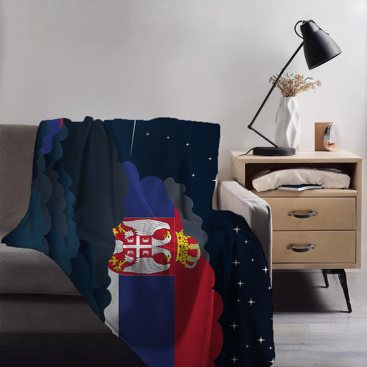 Serbia Night Clouds Blankets & Throws | Premium Soft Blankets | City Posters Plus