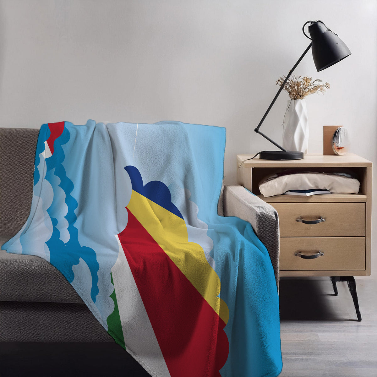 Seychelles Day Clouds Blankets & Throws | Soft Premium Blankets | City Posters Plus