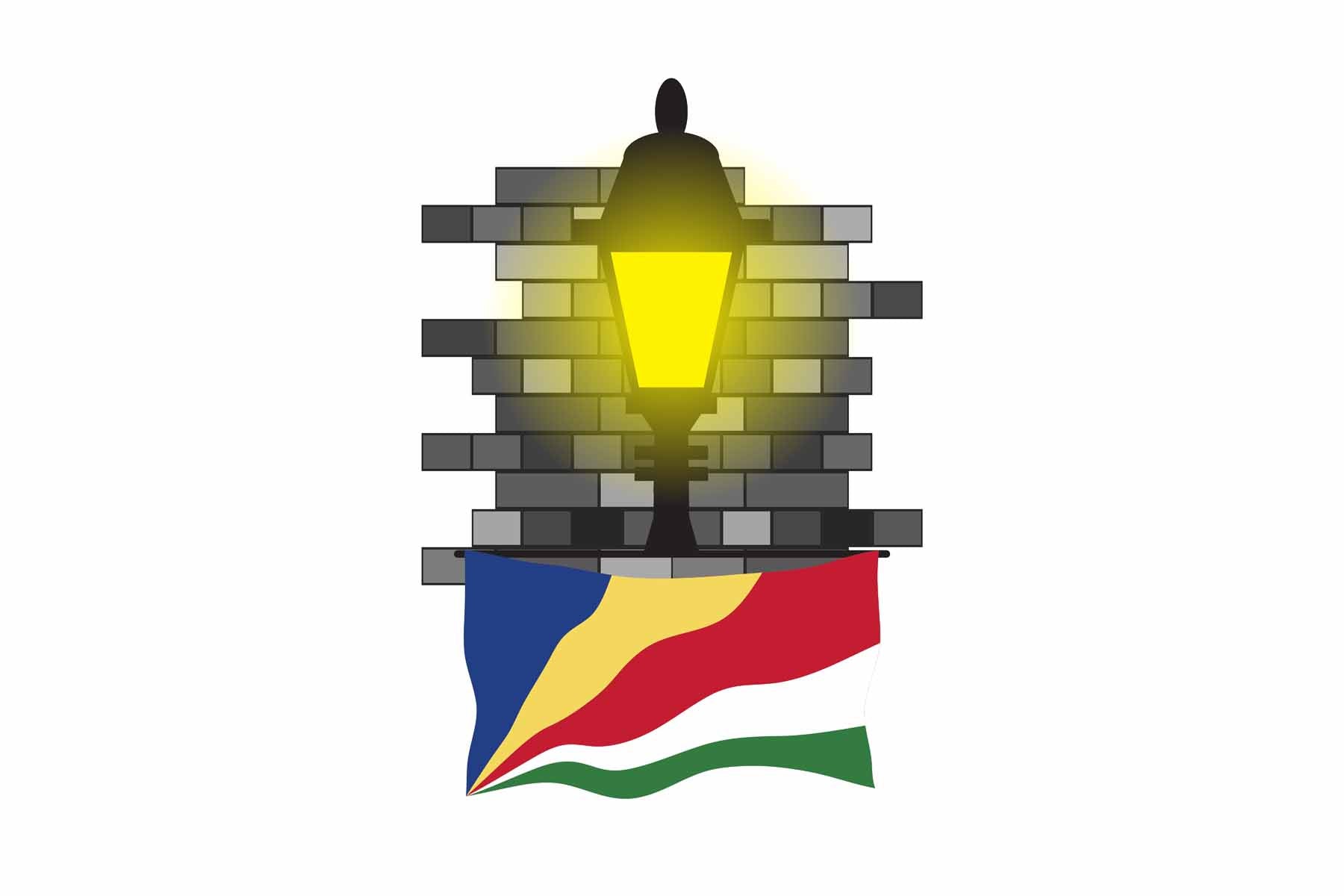 Seychelles Street Lamp Bricks Fridge Magnet
