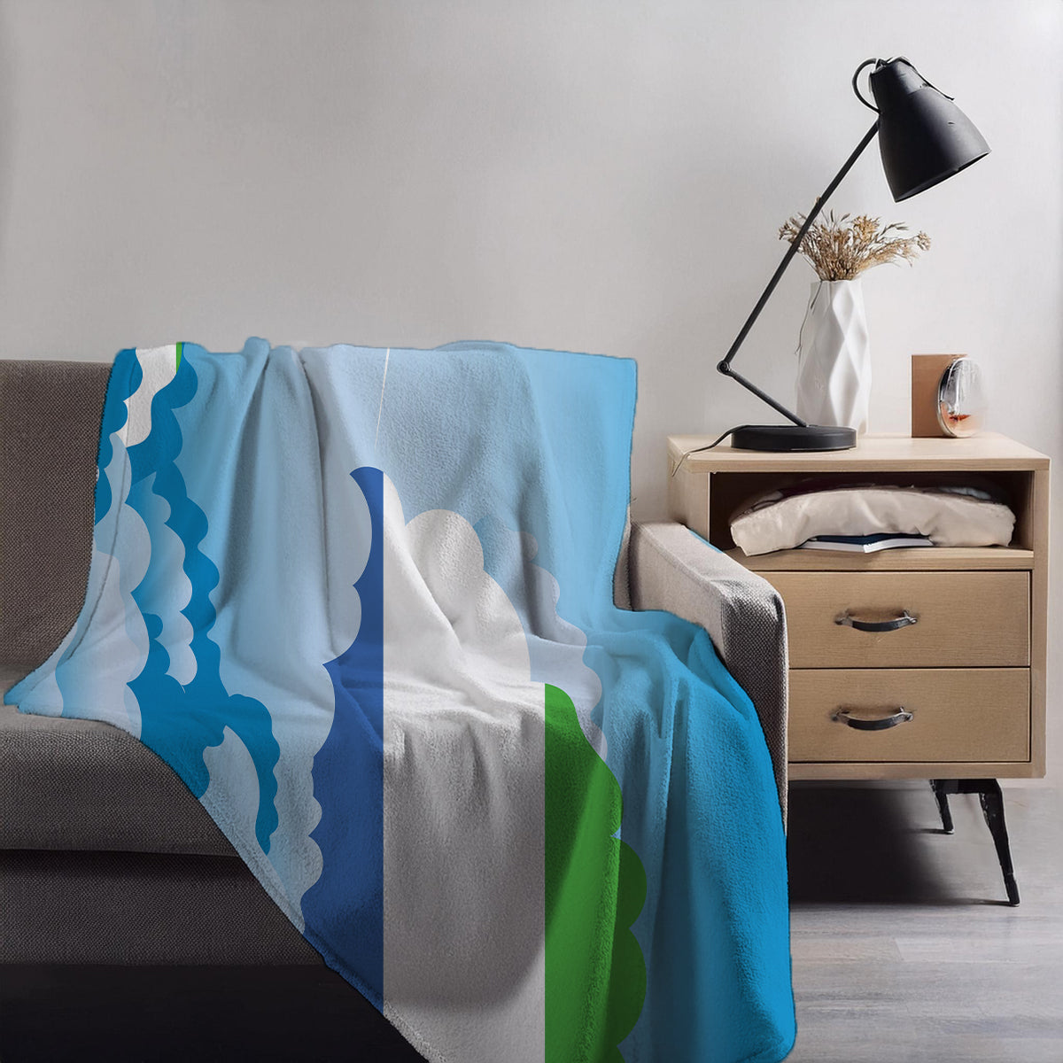 Sierra Leone Day Clouds Blankets & Throws | Soft Premium Blankets | City Posters Plus