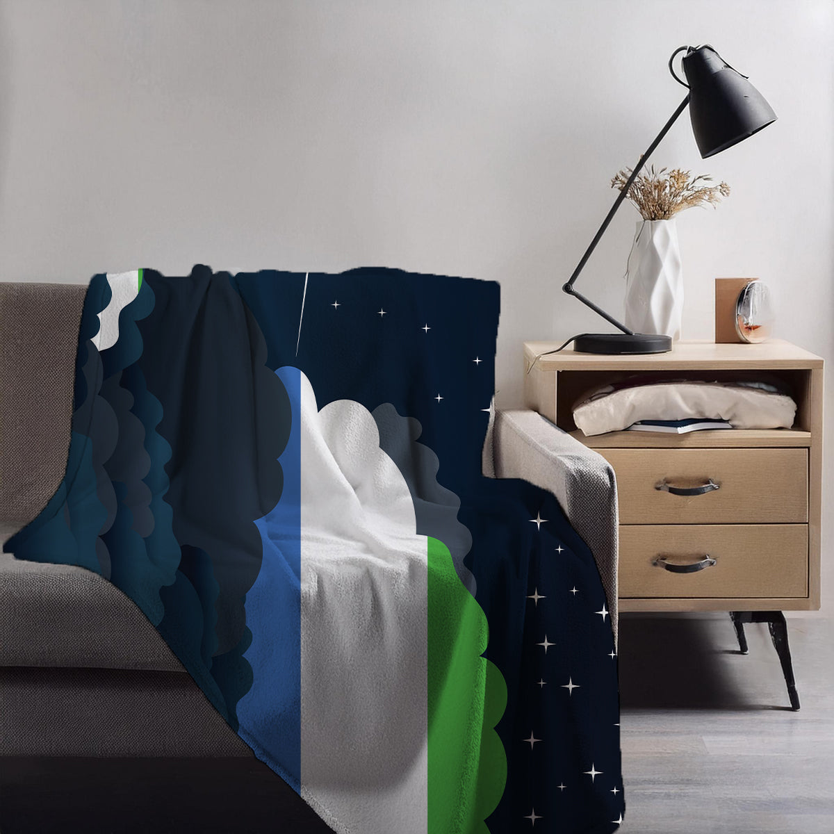 Sierra Leone Night Clouds Blankets & Throws | Premium Soft Blankets | City Posters Plus