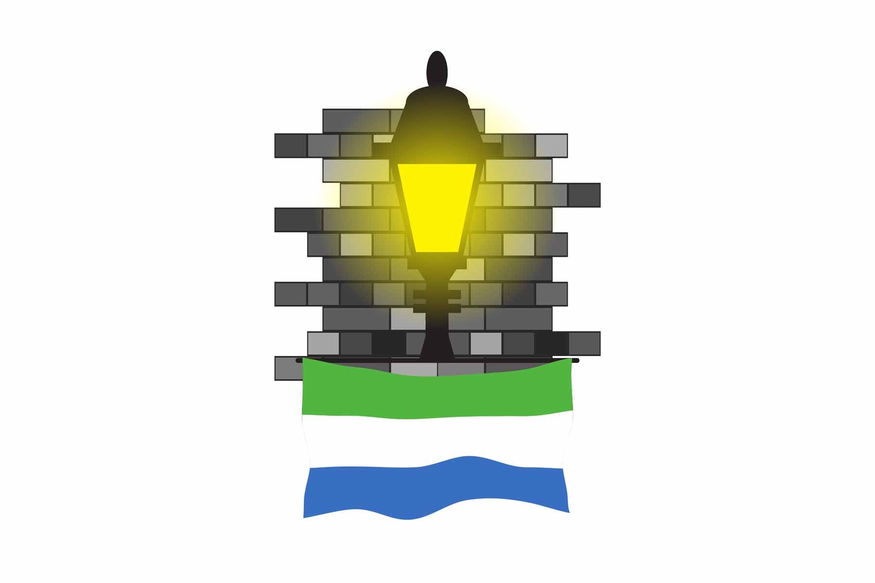 Sierra Leone Street Lamp Bricks Fridge Magnet