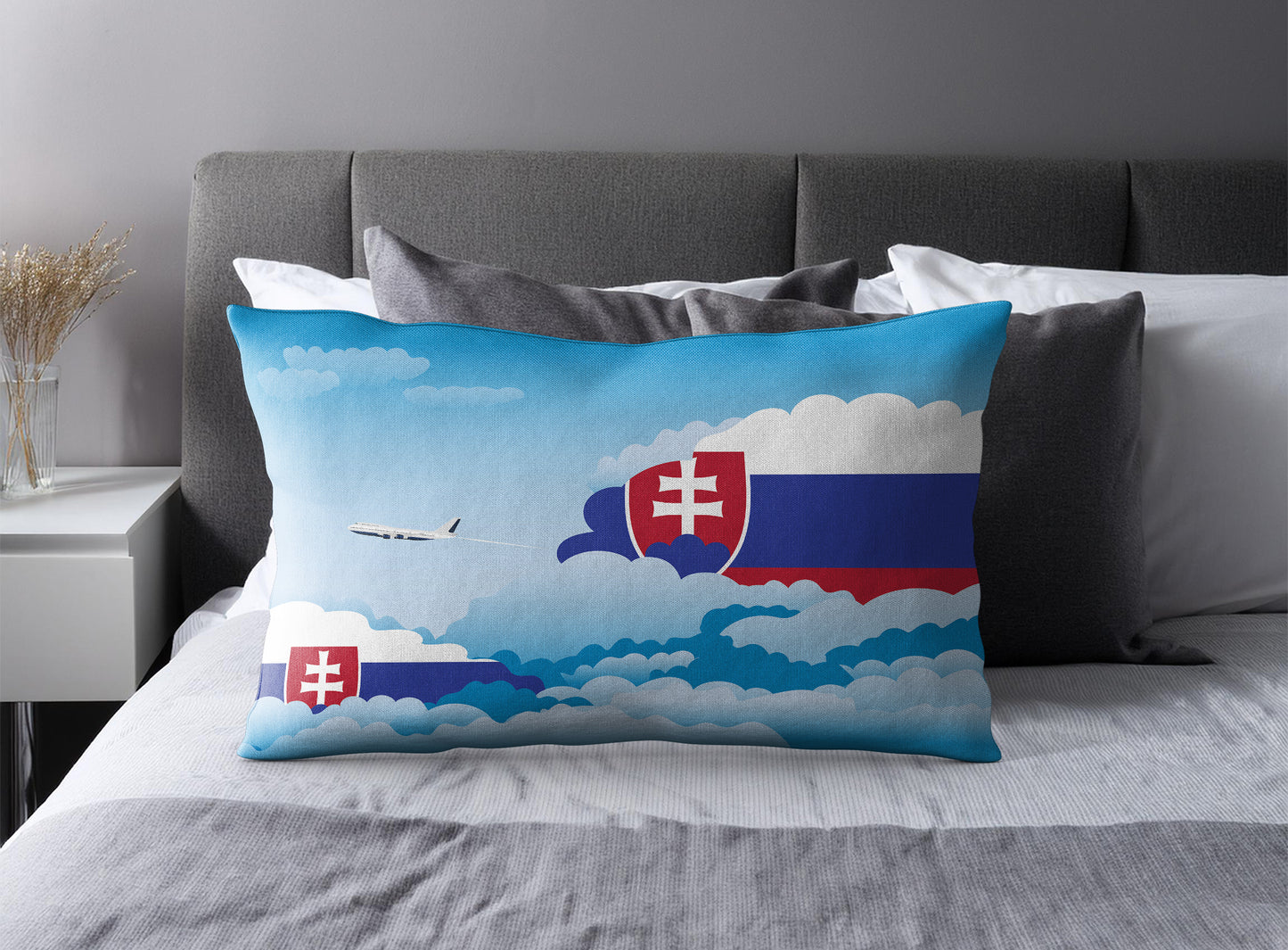 Slovakia World Airplane Day Clouds Square & Rectangle Pillow Cases | Aviation Decorative Pillow Covers