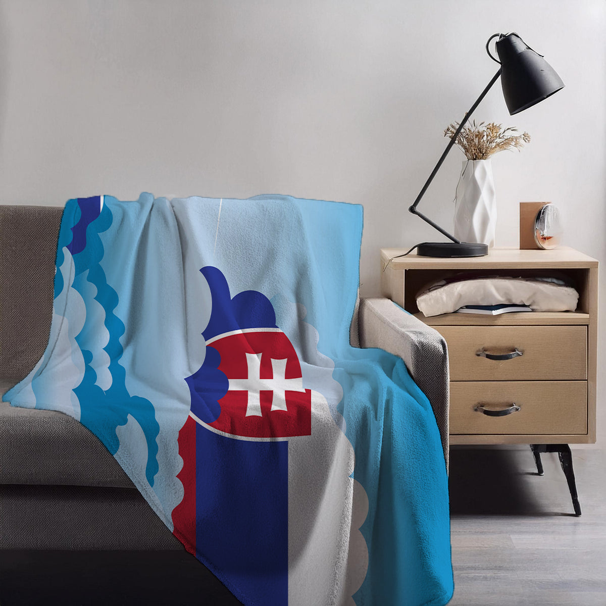 Slovakia Day Clouds Blankets & Throws | Soft Premium Blankets | City Posters Plus