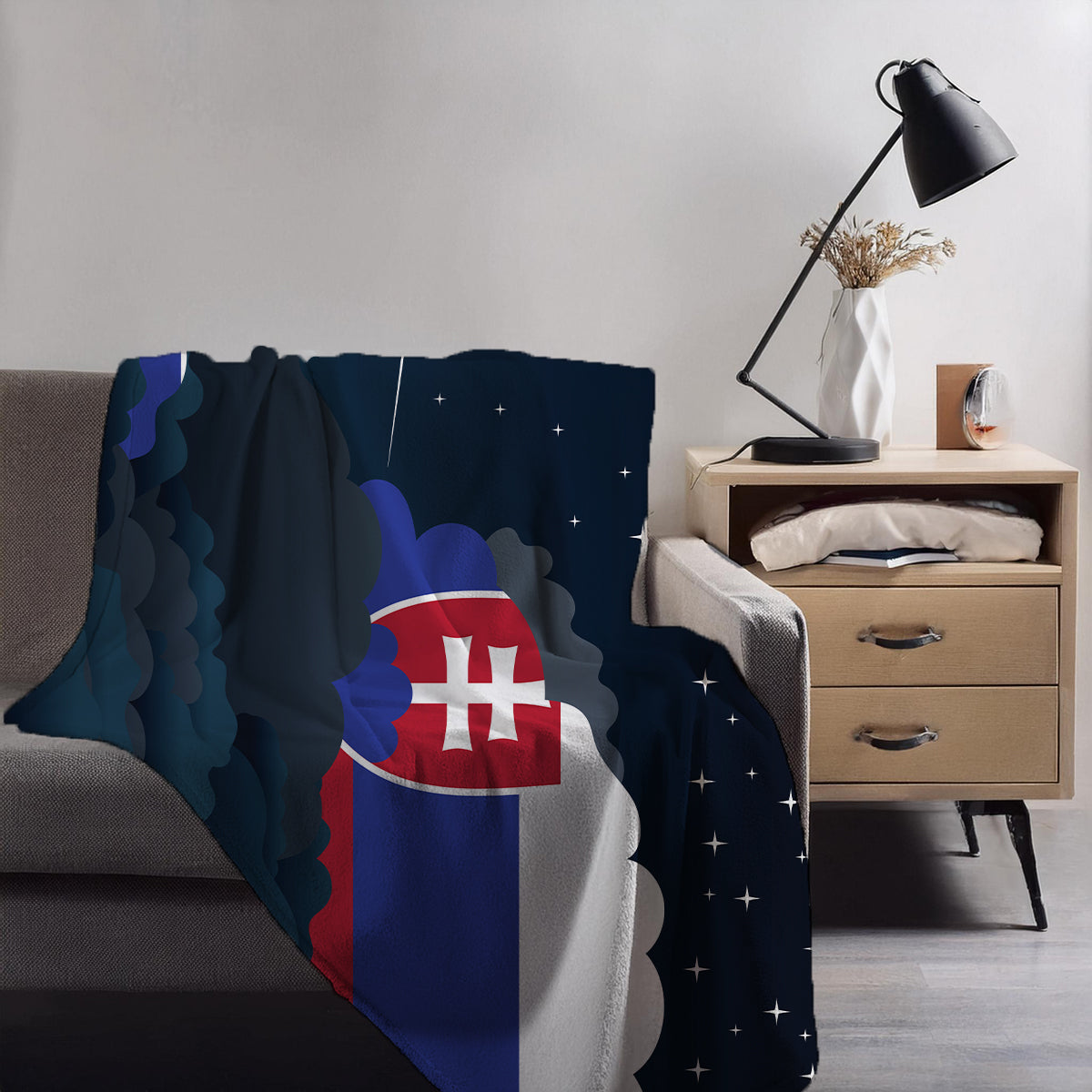 Slovakia Night Clouds Blankets & Throws | Premium Soft Blankets | City Posters Plus