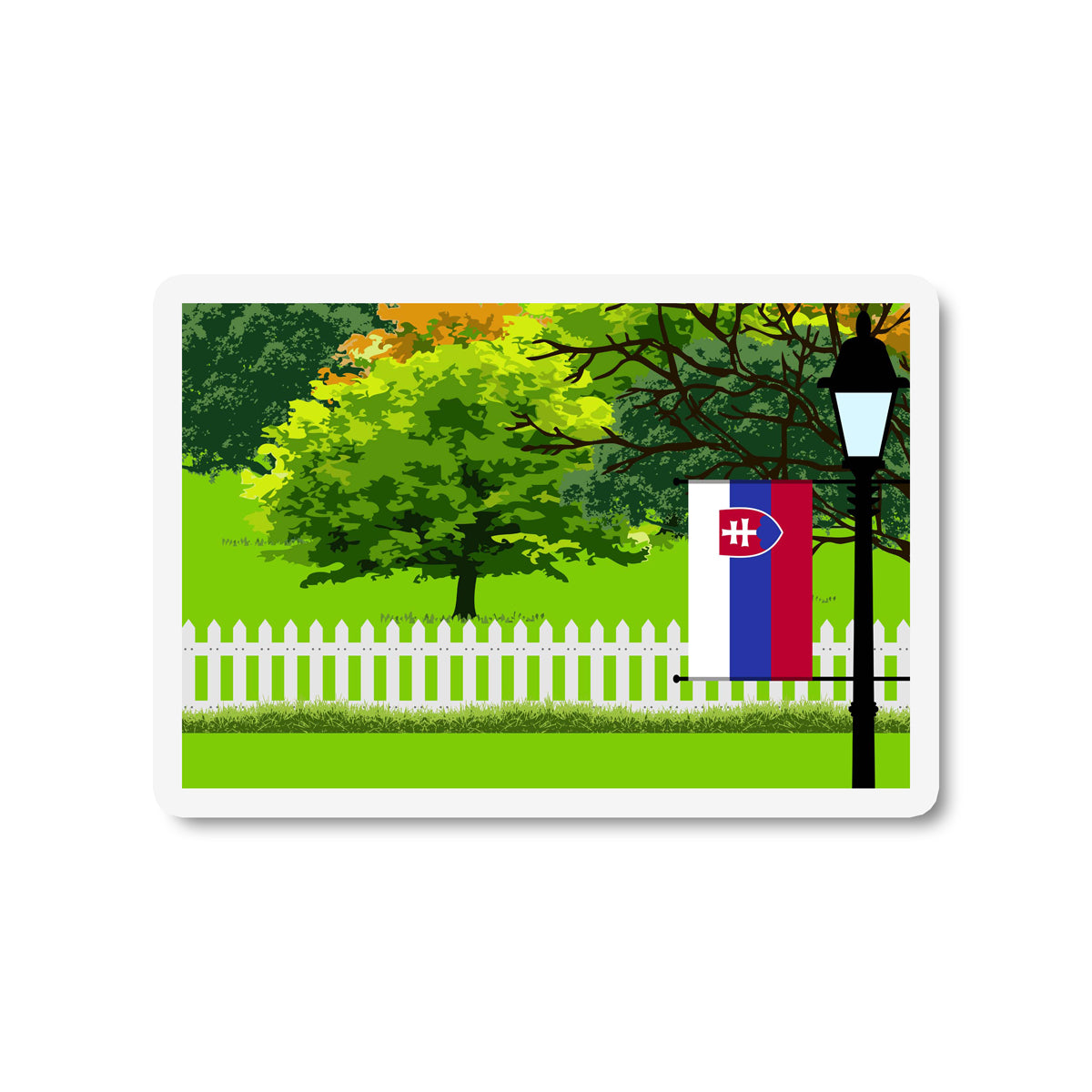 Slovakia Trees Street Lamp Fridge Magnet