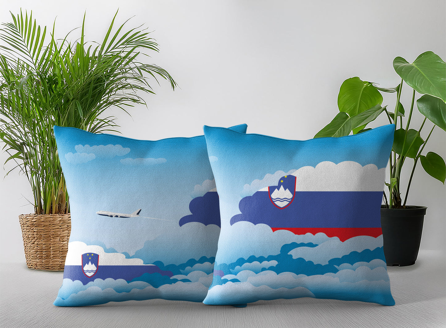 Slovenia Day Clouds Pillow Case and Pillow Throw