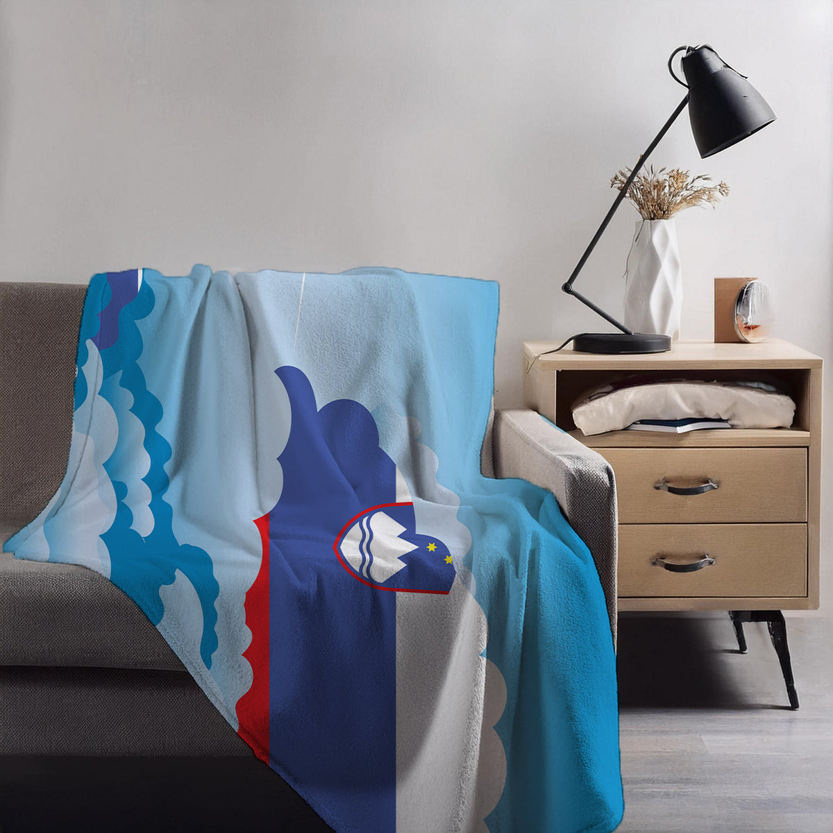 Slovenia Day Clouds Blankets & Throws | Soft Premium Blankets | City Posters Plus