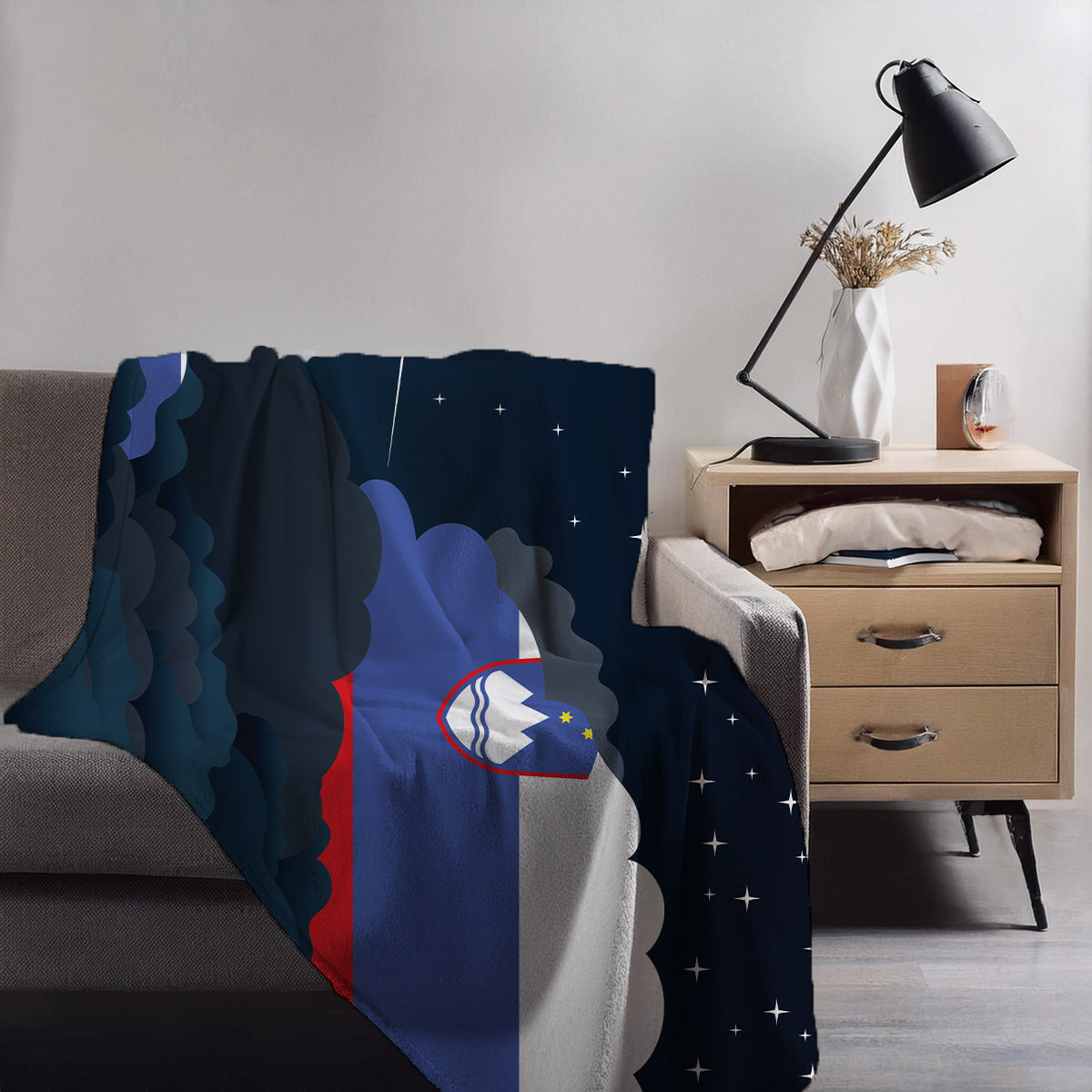 Slovenia Night Clouds Blankets & Throws | Premium Soft Blankets | City Posters Plus