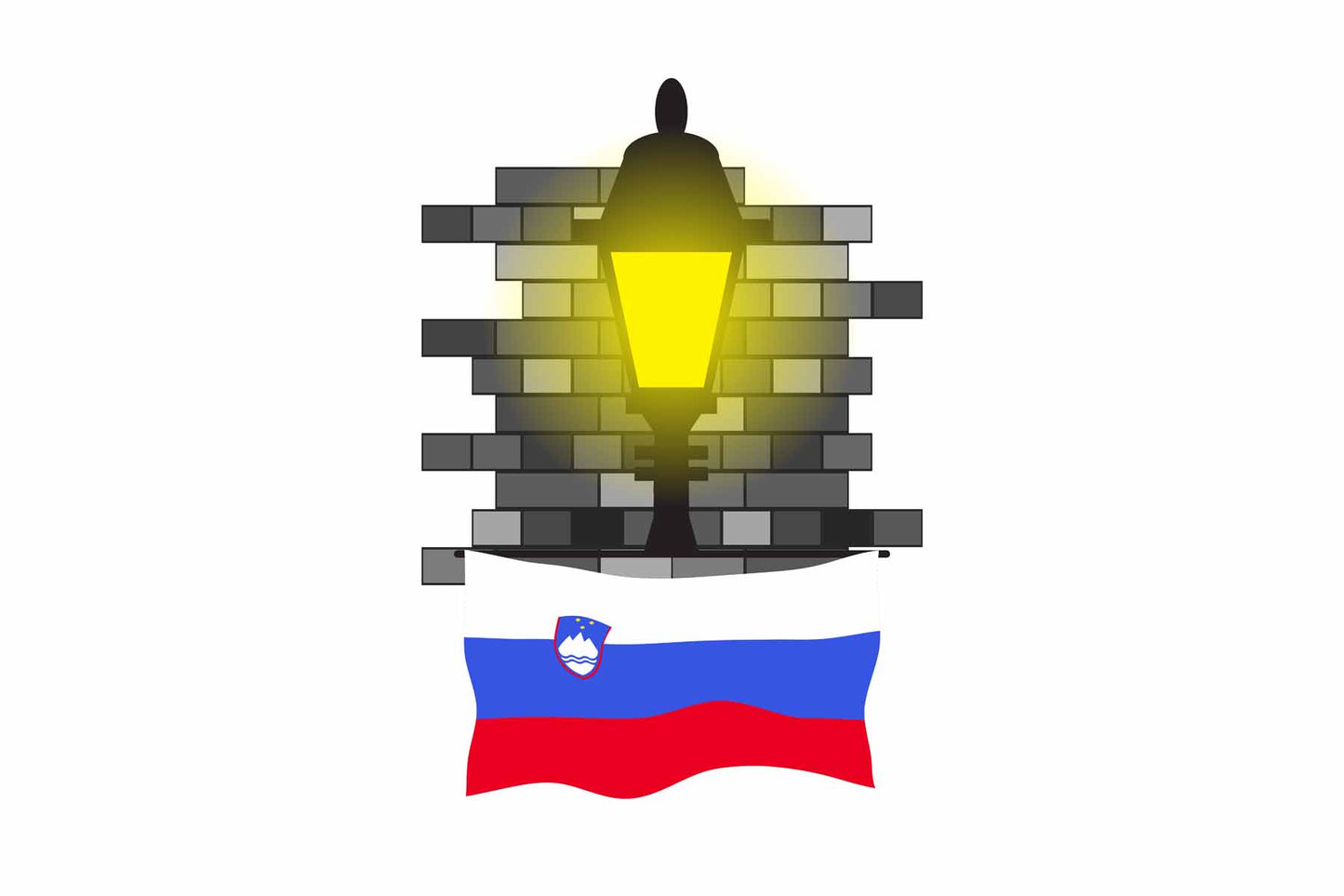 Slovenia Street Lamp Bricks Fridge Magnet