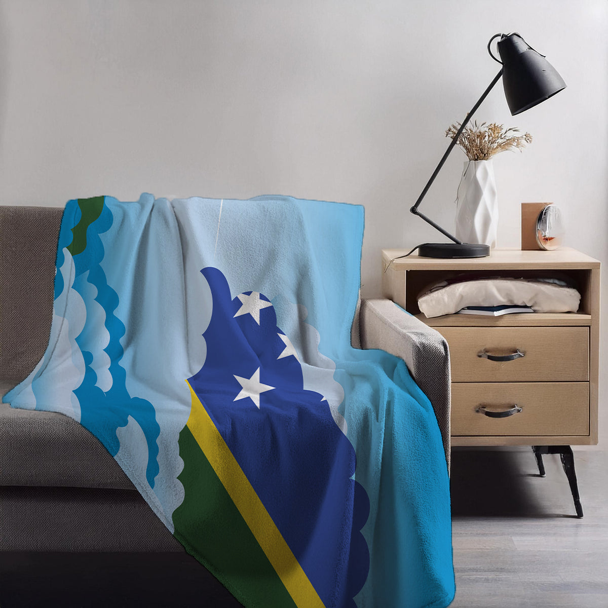 Solomon Islands Day Clouds Blankets & Throws | Soft Premium Blankets | City Posters Plus