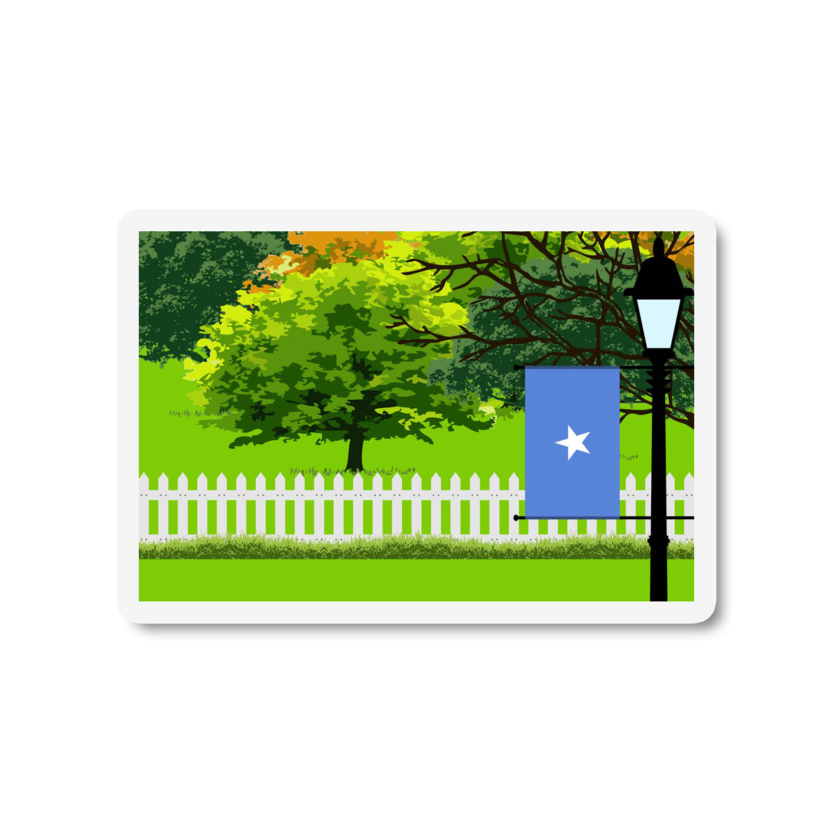 Somalia Trees Street Lamp Fridge Magnet