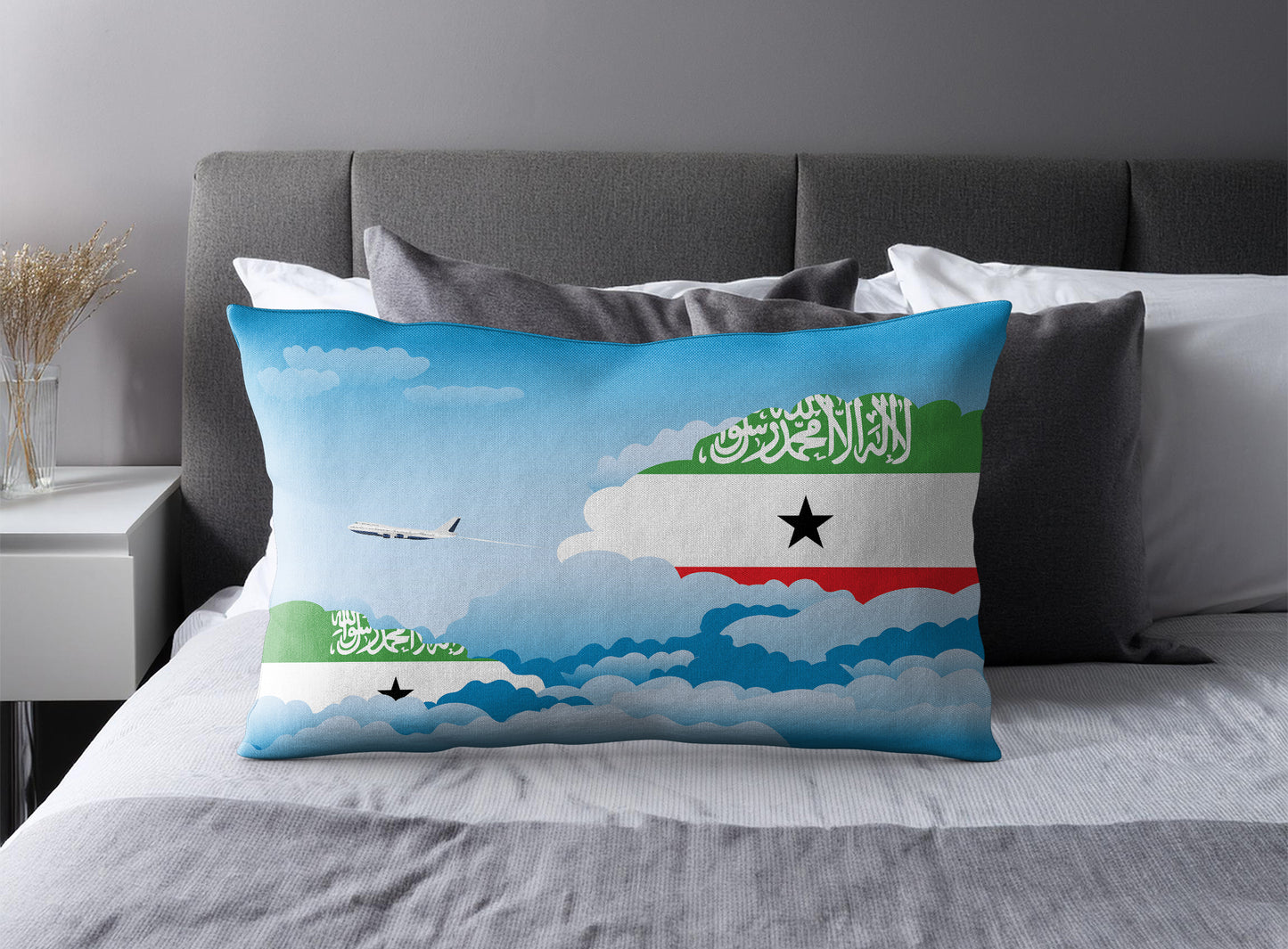 Somaliland World Airplane Day Clouds Square & Rectangle Pillow Cases | Aviation Decorative Pillow Covers