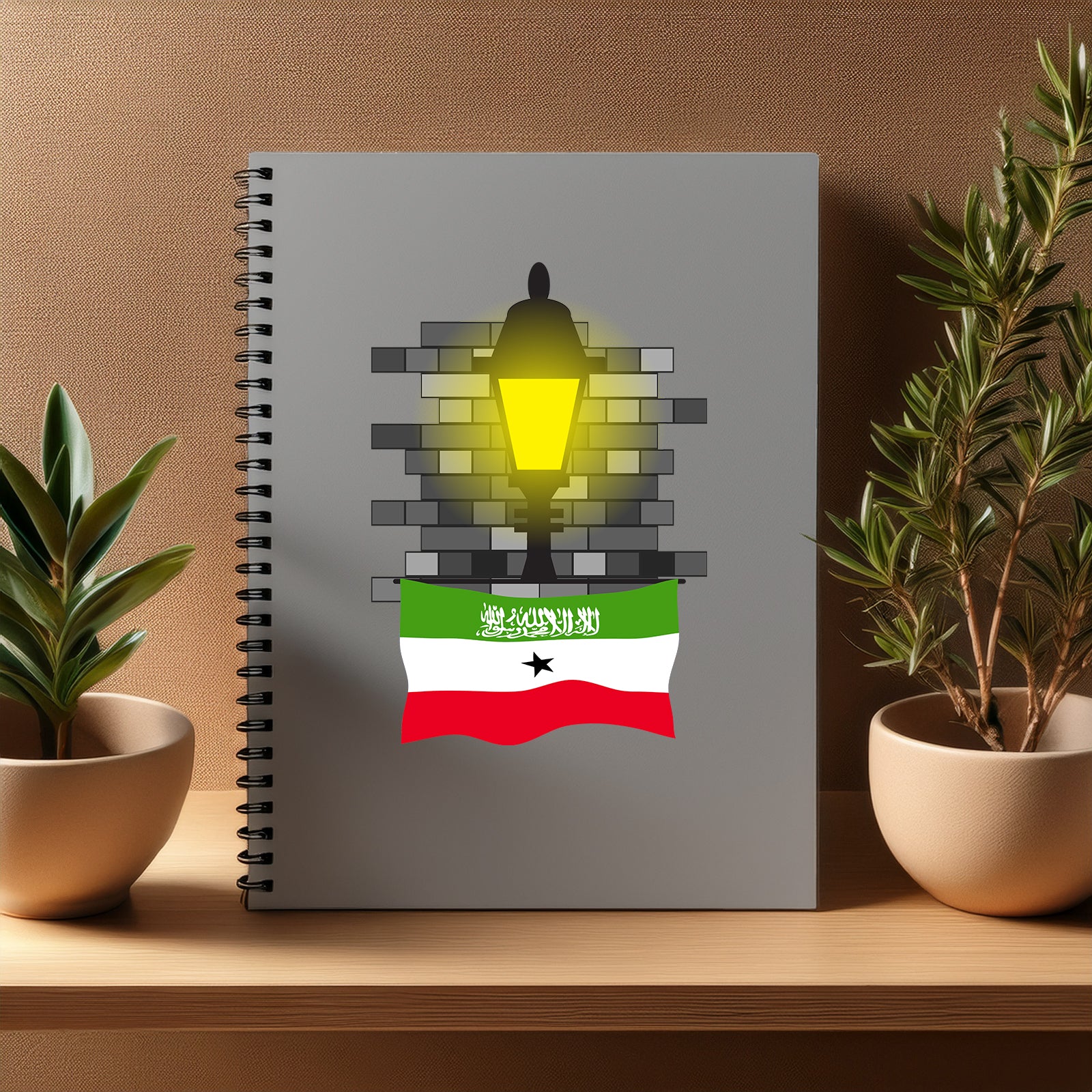 Somaliland  Street Lamp Bricks Notebook