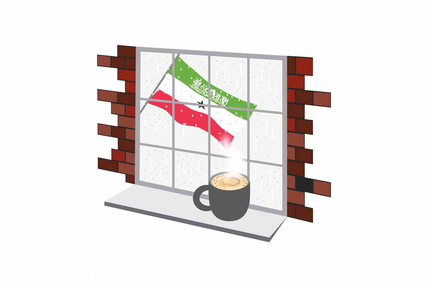 Somaliland Coffee Rain Window Fridge Magnet