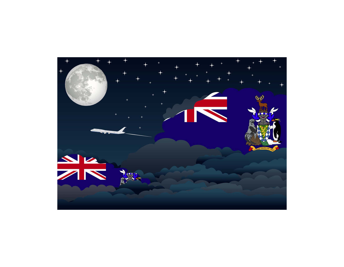 South Georgia Case and the South Sandwich Islands Night Clouds Blankets & Throws | Premium Soft Blankets | City Posters Plus