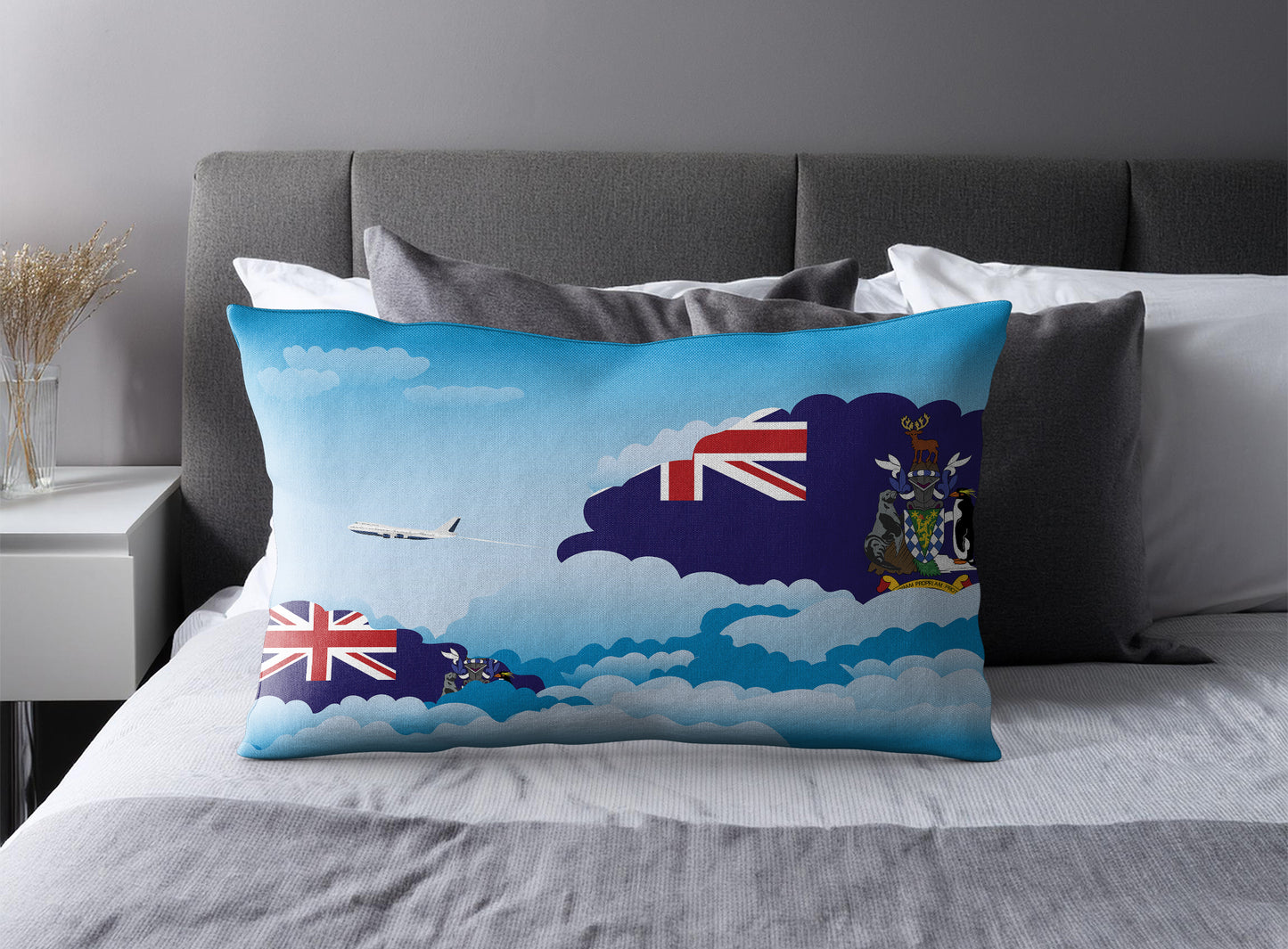 South Georgia Case and the South Sandwich Islands World Airplane Day Clouds Square & Rectangle Pillow Cases | Aviation Decorative Pillow Covers