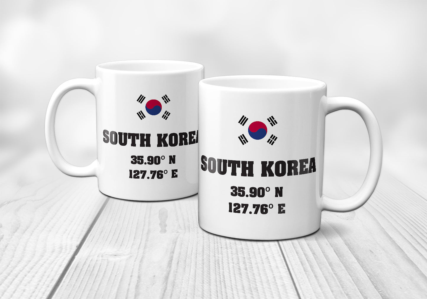 South Korea Laitutude Longitude Mug