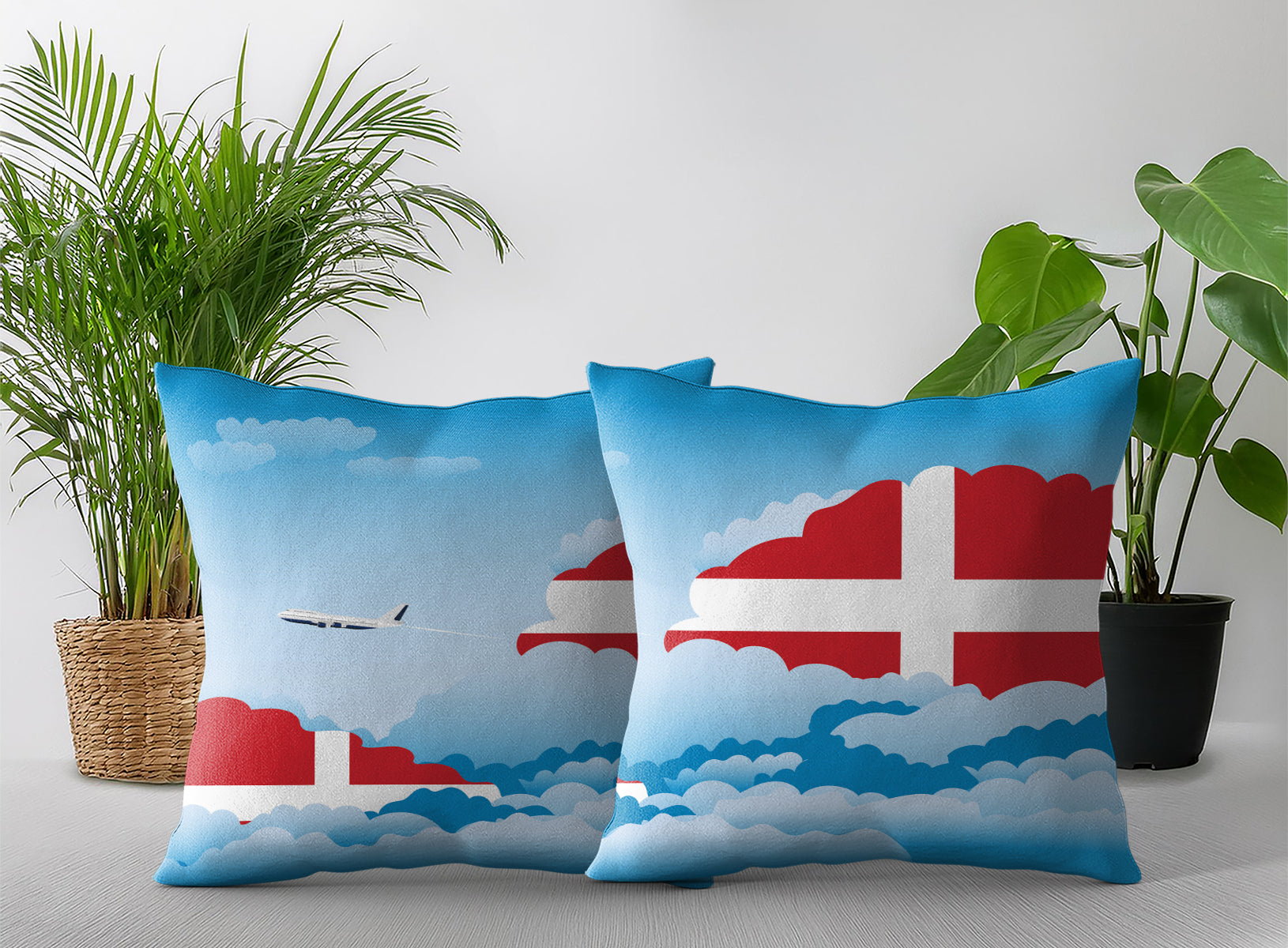 Sovereign Military Order of Malta World Airplane Day Clouds Square & Rectangle Pillow Cases | Aviation Decorative Pillow Covers