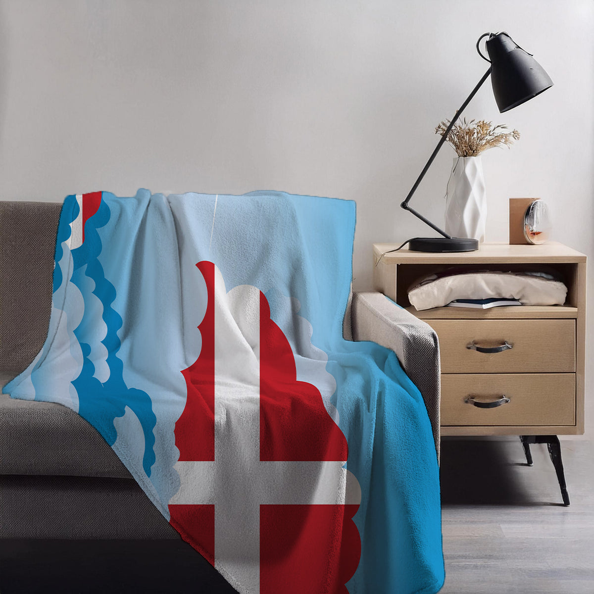 Sovereign Military Order of Malta Day Clouds Blankets & Throws | Soft Premium Blankets | City Posters Plus