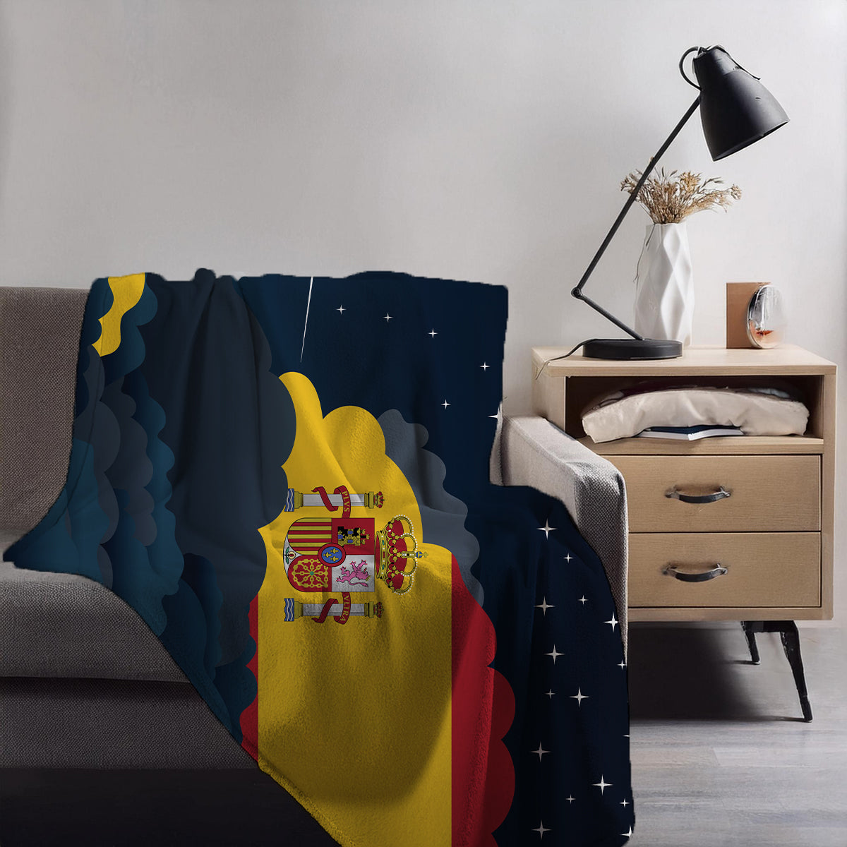 Spain Night Clouds Blankets & Throws | Premium Soft Blankets | City Posters Plus