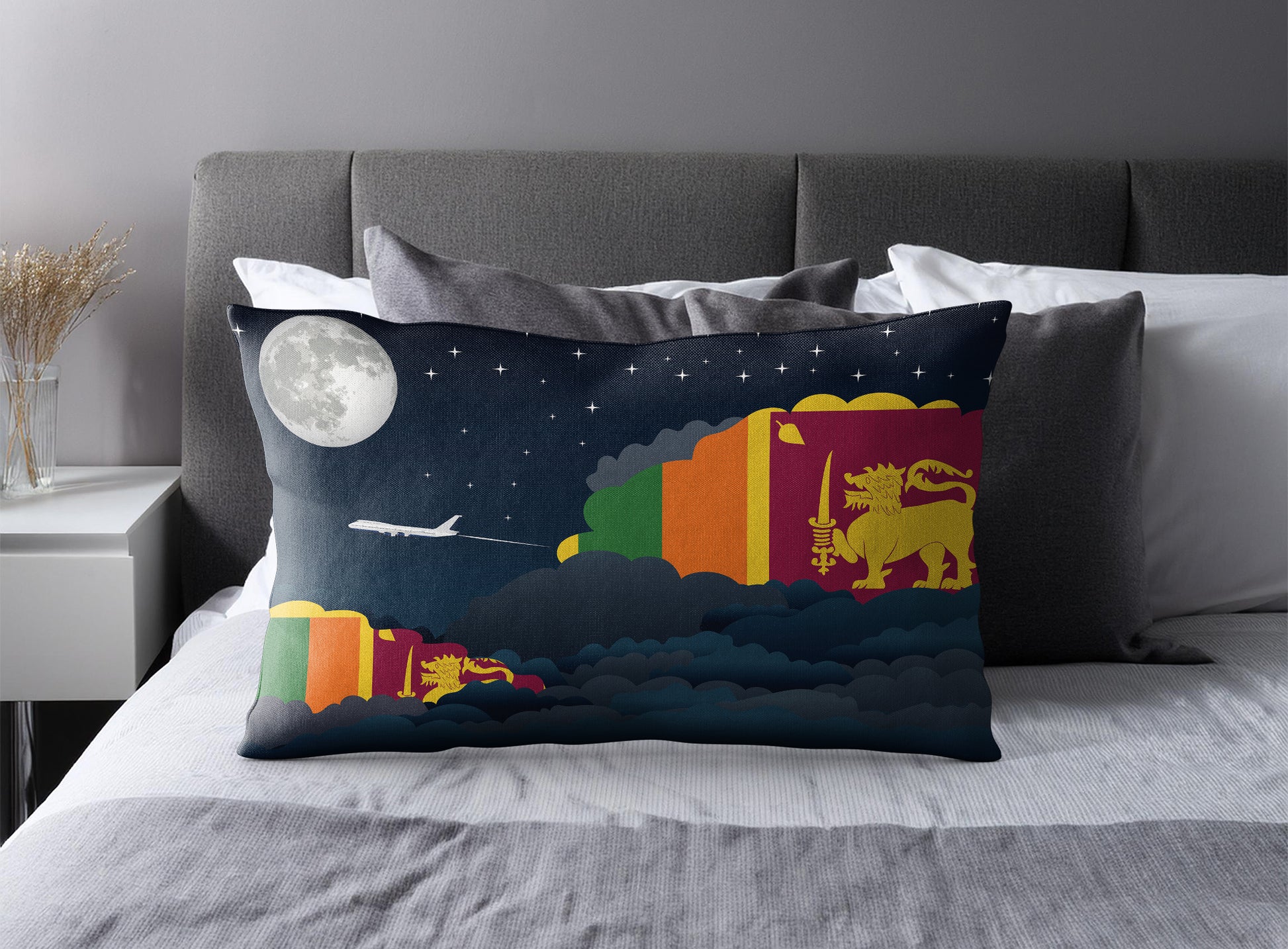 Sri Lanka Night Clouds Pillow Case and Pillow Throw