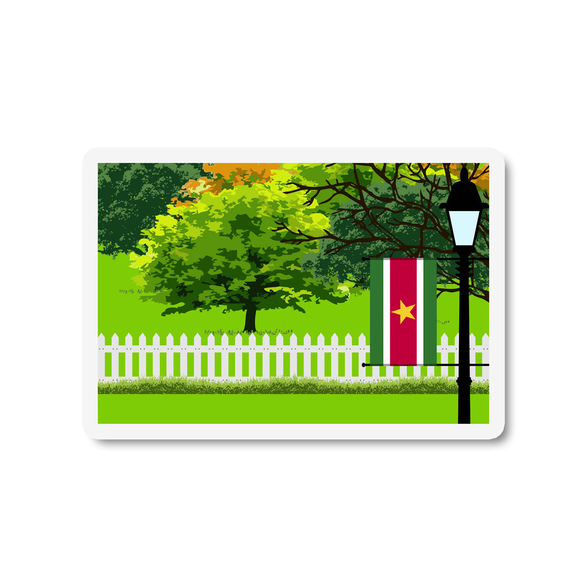 Suriname Trees Street Lamp Fridge Magnet