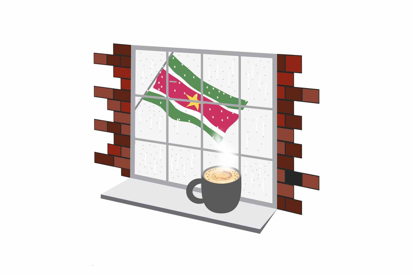 Suriname Coffee Rain Window Sticker