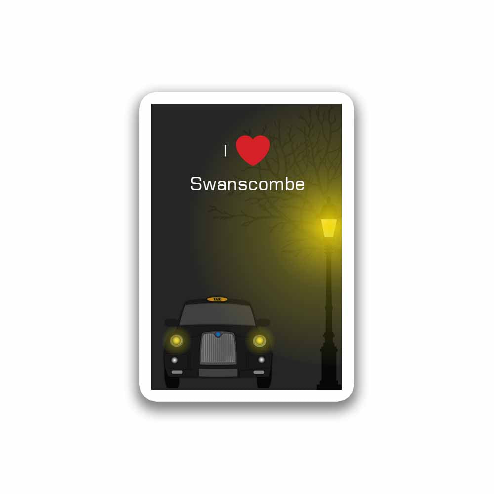 Swanscombe Taxi Black Fridge Magnet