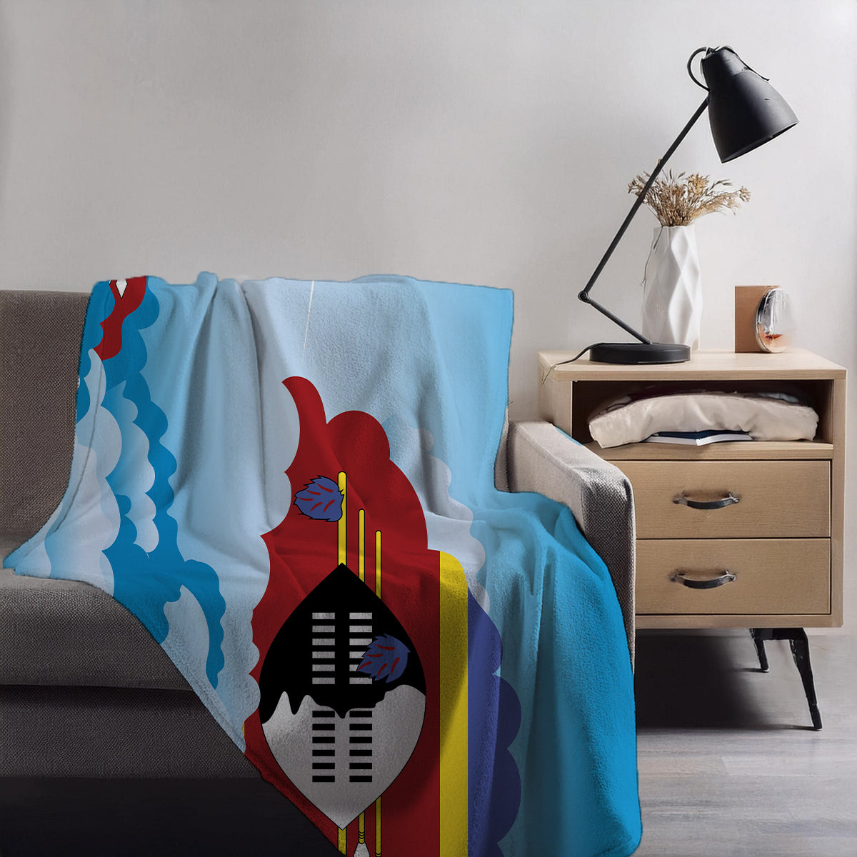 Swaziland Day Clouds Blankets & Throws | Soft Premium Blankets | City Posters Plus
