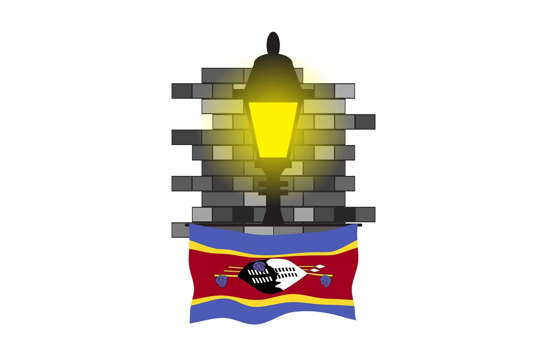 Swaziland Street Lamp Bricks Fridge Magnet