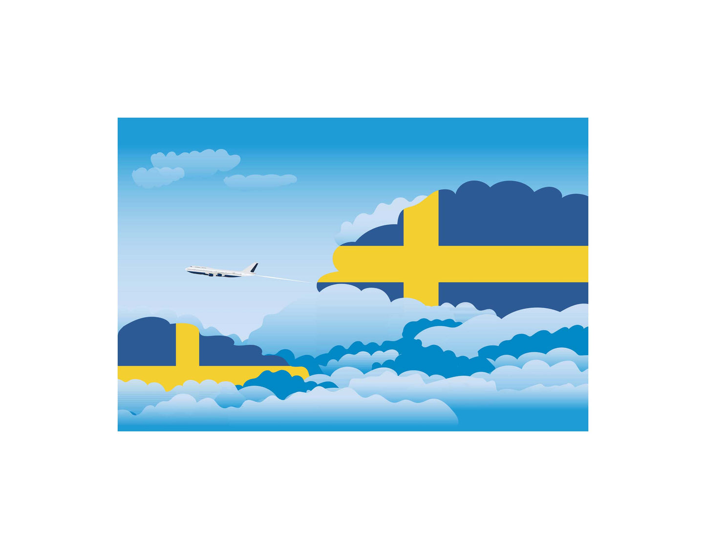 Sweden Day Clouds Blankets & Throws | Soft Premium Blankets | City Posters Plus