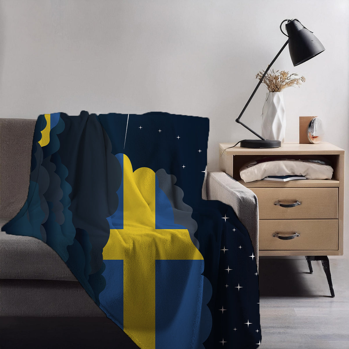 Sweden Night Clouds Blankets & Throws | Premium Soft Blankets | City Posters Plus