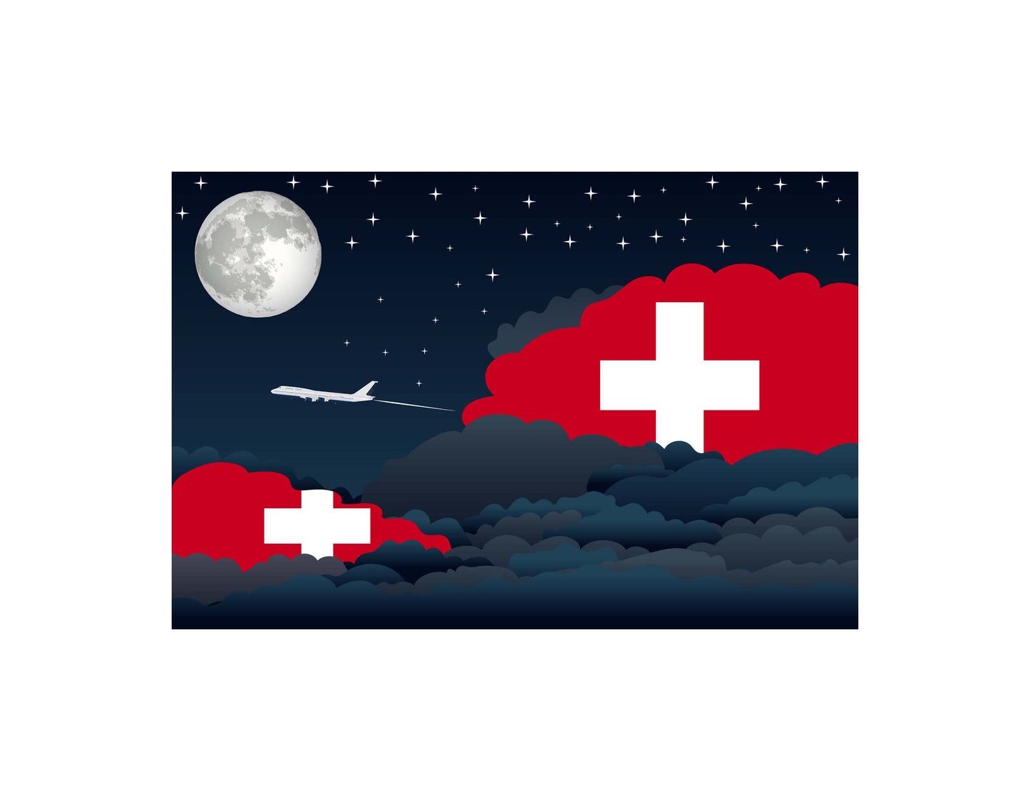 Switzerland Night Clouds Blankets & Throws | Premium Soft Blankets | City Posters Plus